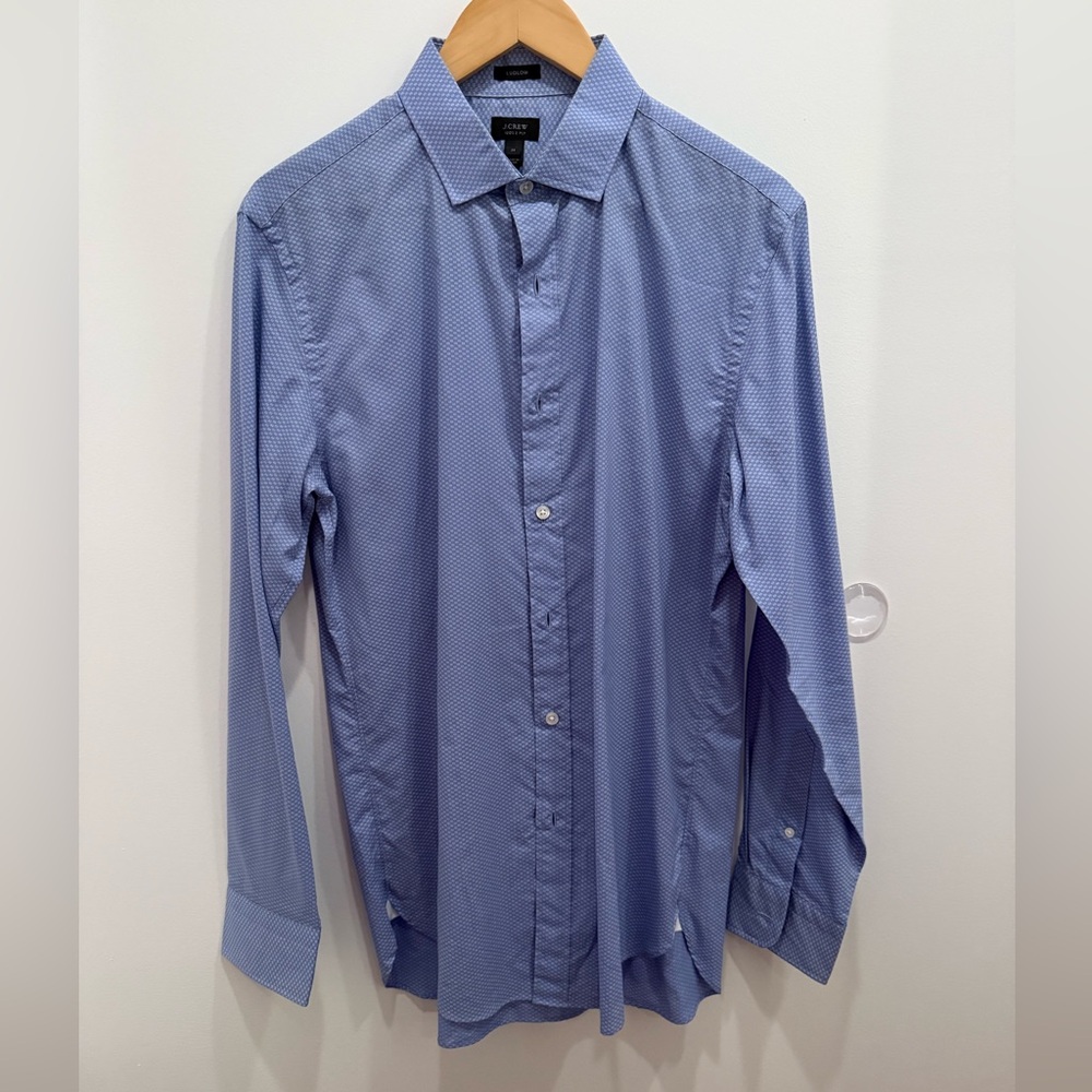 NWOT J. Crew Men's Ludlow 120’s 2 Ply Blue Textured Dress Shirt, size: M